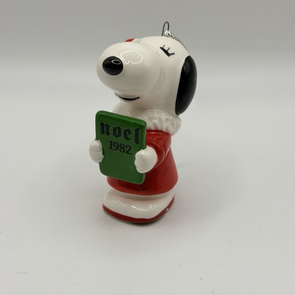 Vintage Peanuts Snoopy Pal Sister Belle Ceramic Ornament UFS 3" Caroler 1982